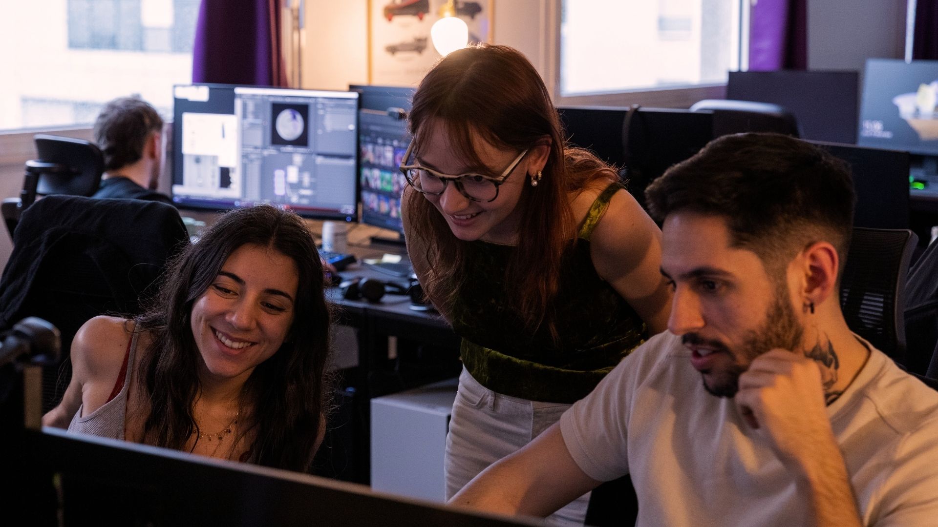 A moment of collaboration at Stim Studio